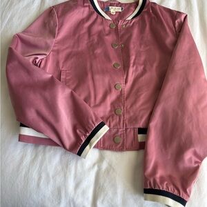 Ted Baker Rose Pink Satin Bomber with Printed Lining